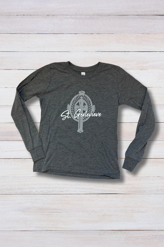 Grey Longsleeve Wheat Cross T-Shirt