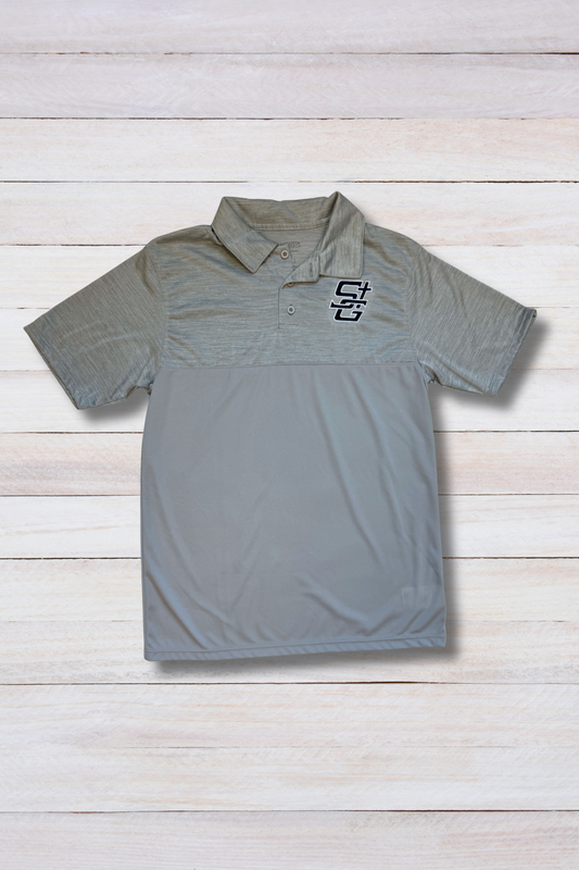 Mens' Gray Athletic Logo Dri-Fit Polo