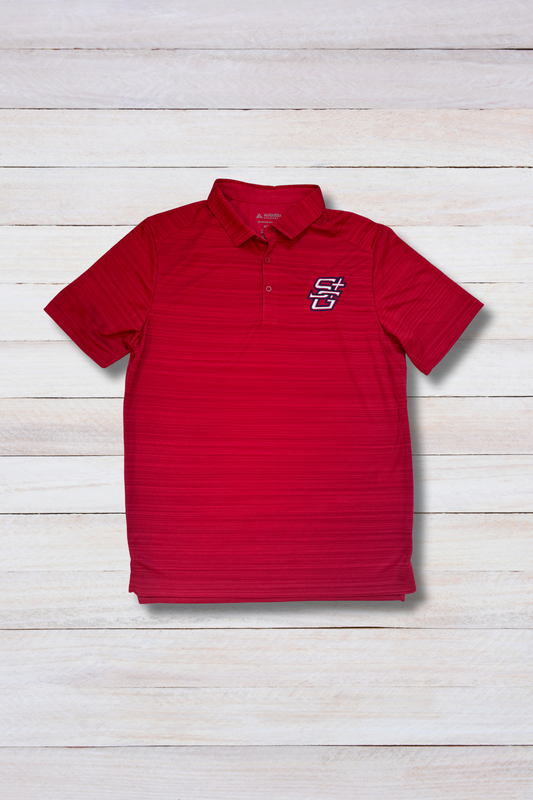 Mens' Red Athletic Logo Dri-Fit Polo