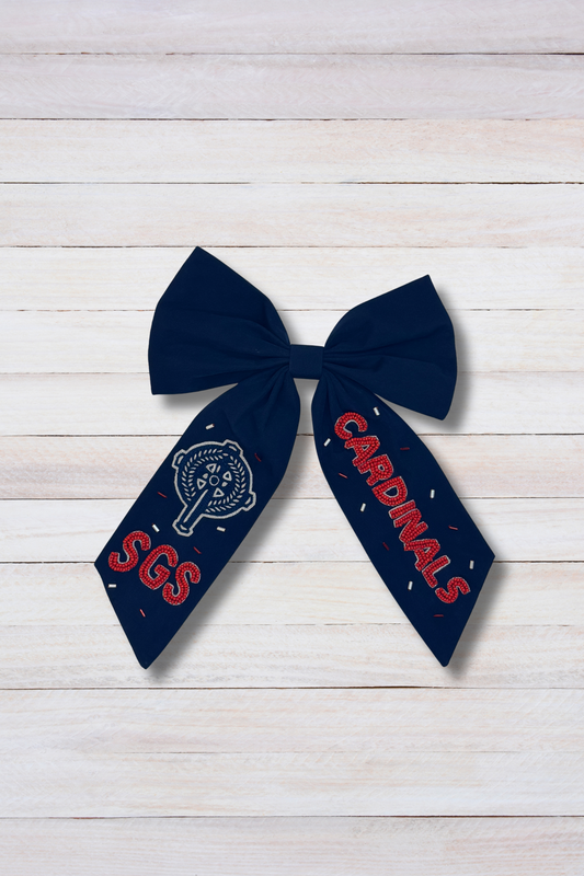 SGS Cardinals Beaded Hair Bow