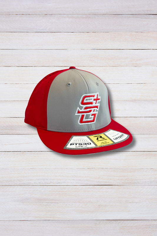 Red Flat Bill Athletic Logo Flexfit Hat