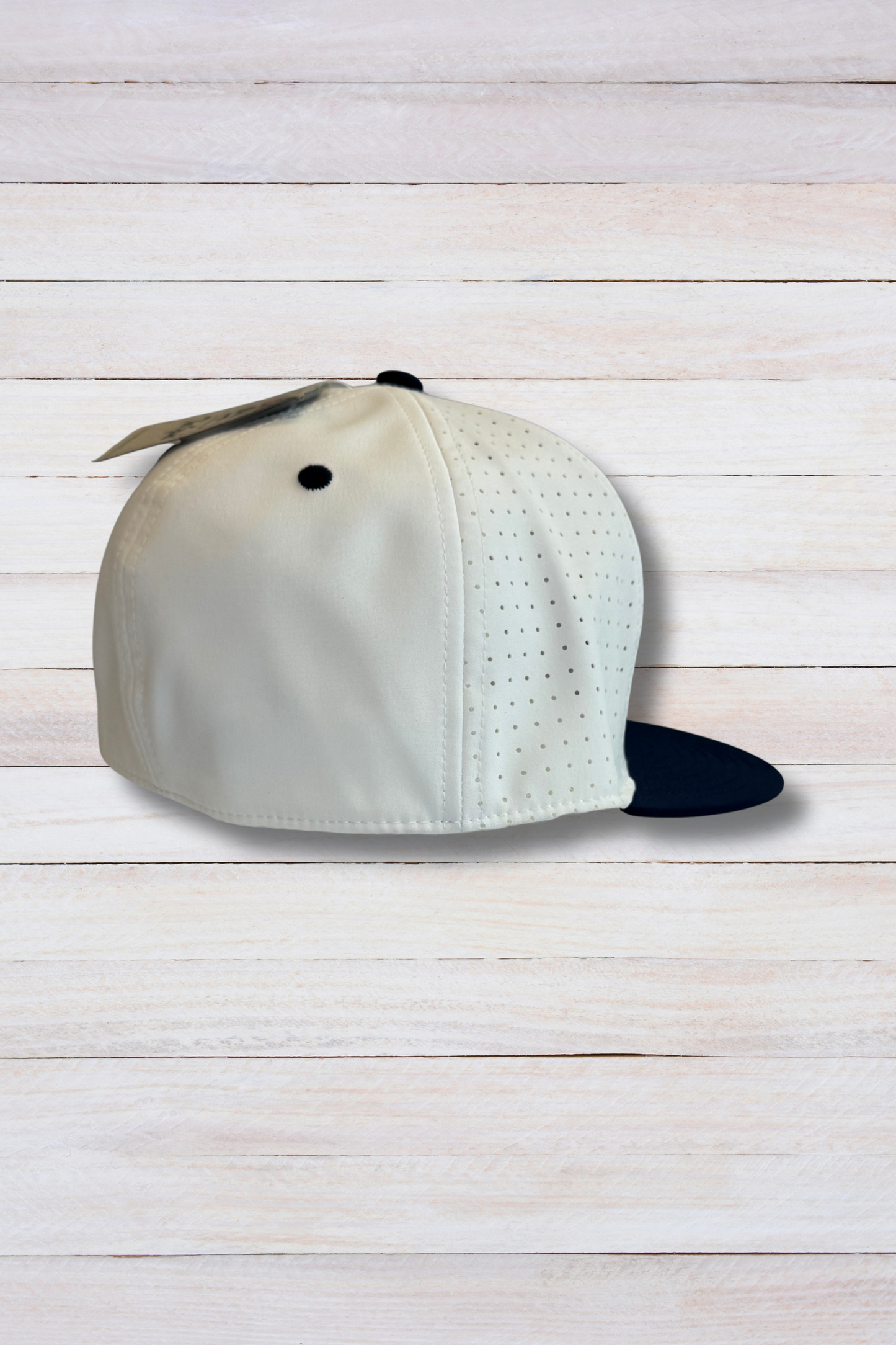 White Flat Bill Athletic Logo Flexfit Hat