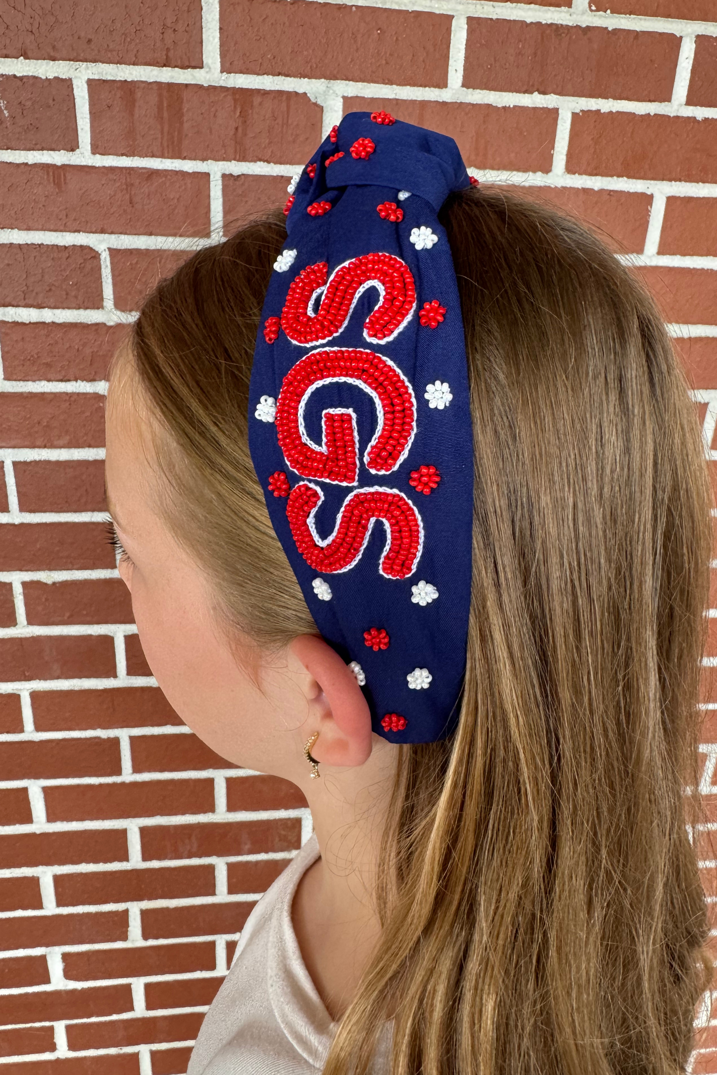 Beaded SGS Cardinals Headband
