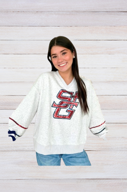 SG Sparkle V Neck Sweatshirt