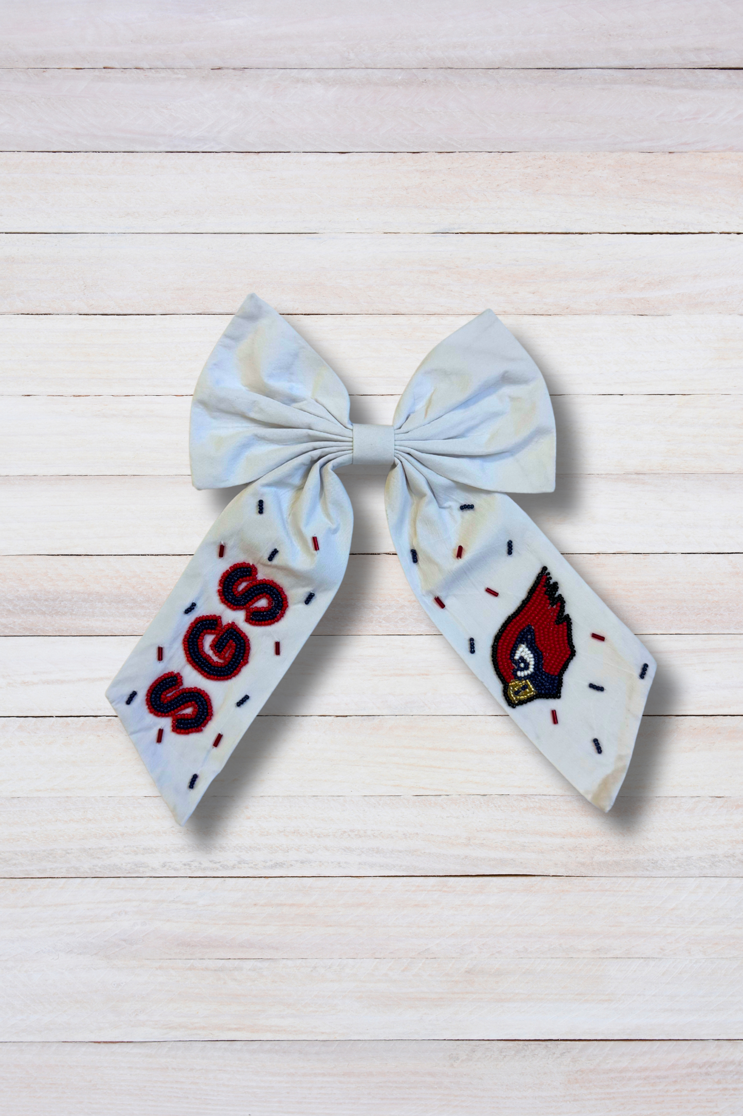 SGS Cardinals Beaded Hair Bow