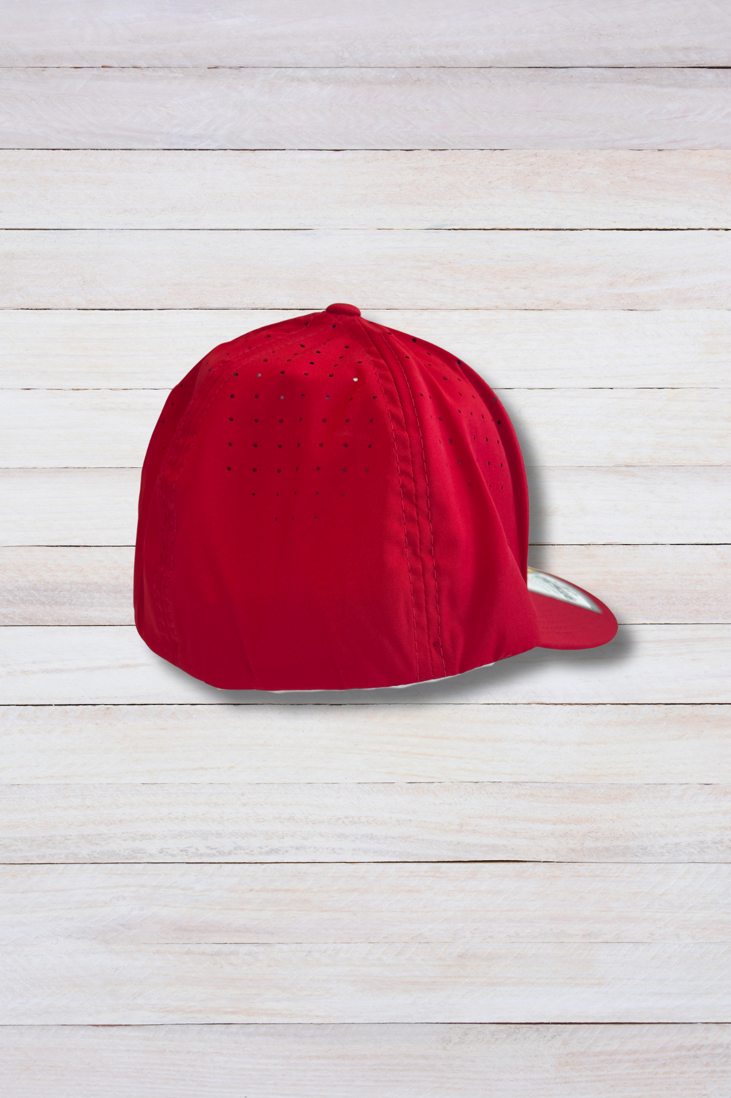 Red Flat Bill Athletic Logo Flexfit Hat